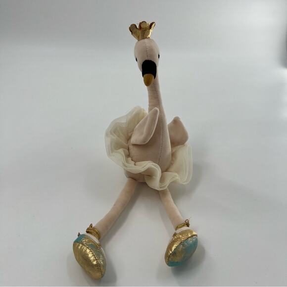 Jellycat Swan Stuffed Animal with Gold and Cream Accents - Picture 1 of 6